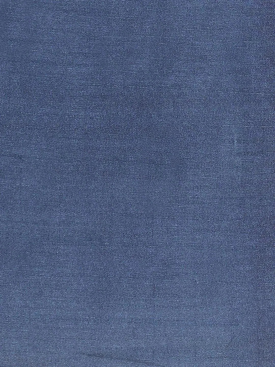 Blue Printed Cotton Silk Saree - Libas 