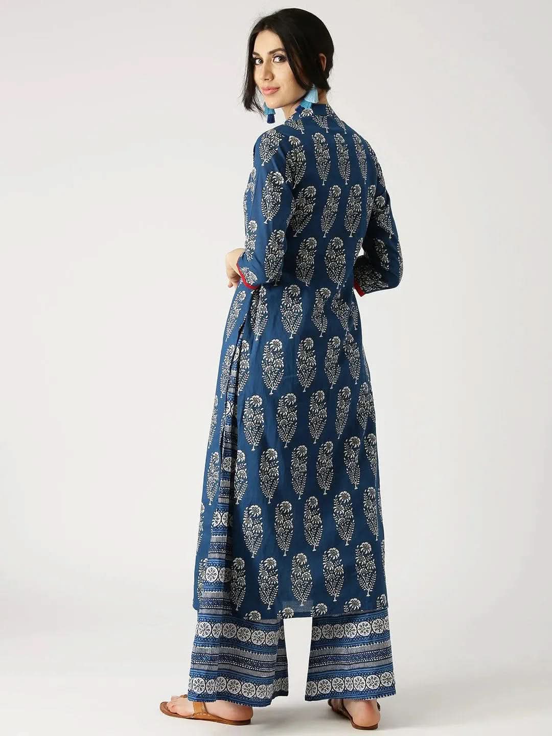 

Buy Blue Printed Cotton Kurta Set - 5468-XS | Libas Ethnic Wear Online