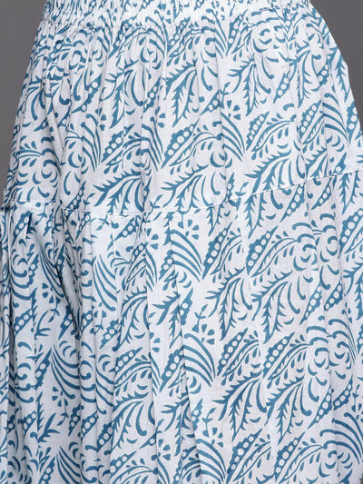 Blue Printed Cotton Suit Set - Libas