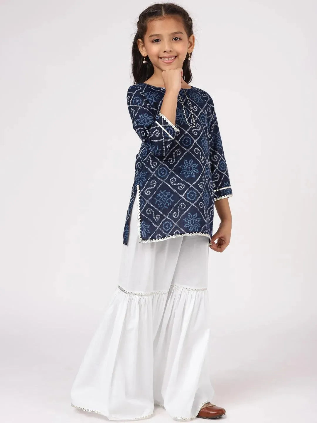 Blue Printed Cotton Suit Set - Libas