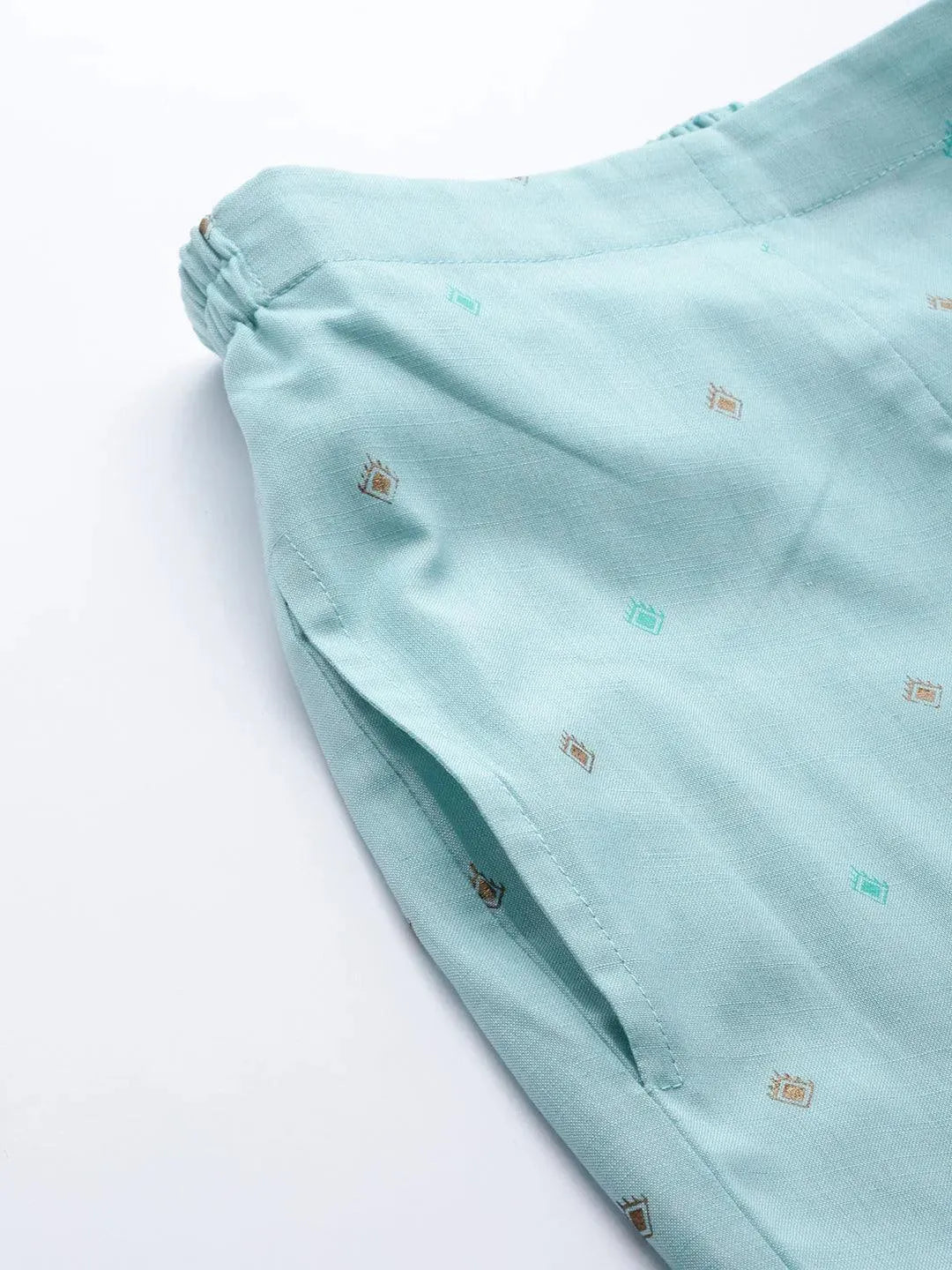 Blue Printed Cotton Trousers - Libas