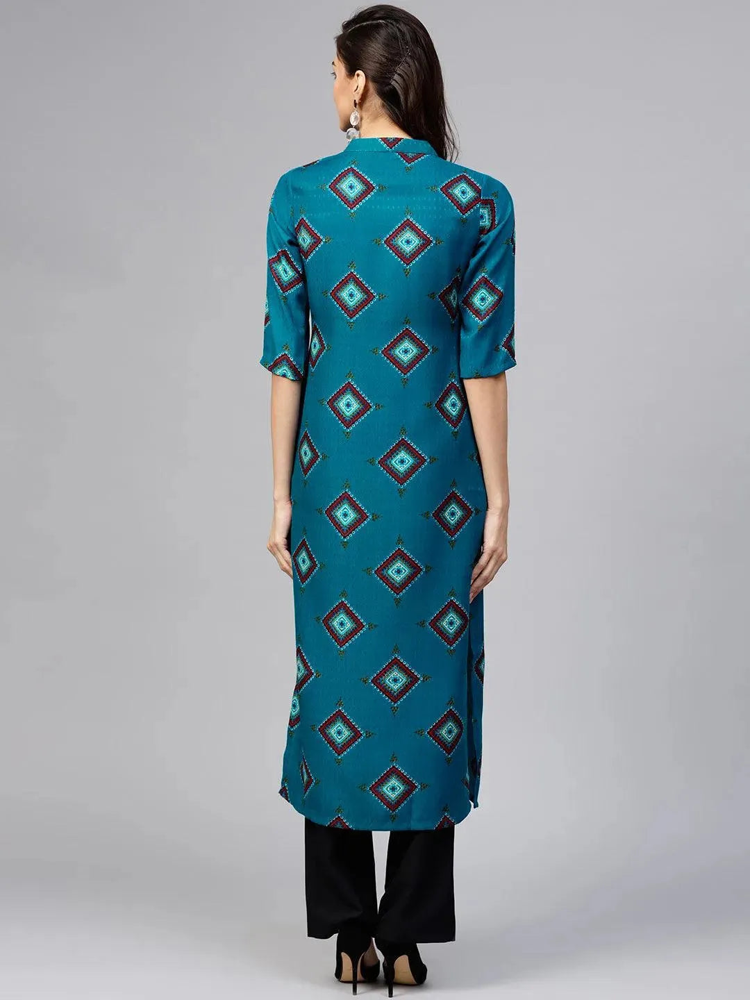 

Buy Blue Printed Polyester Kurta - 7758E-XS | Libas Ethnic Wear Online