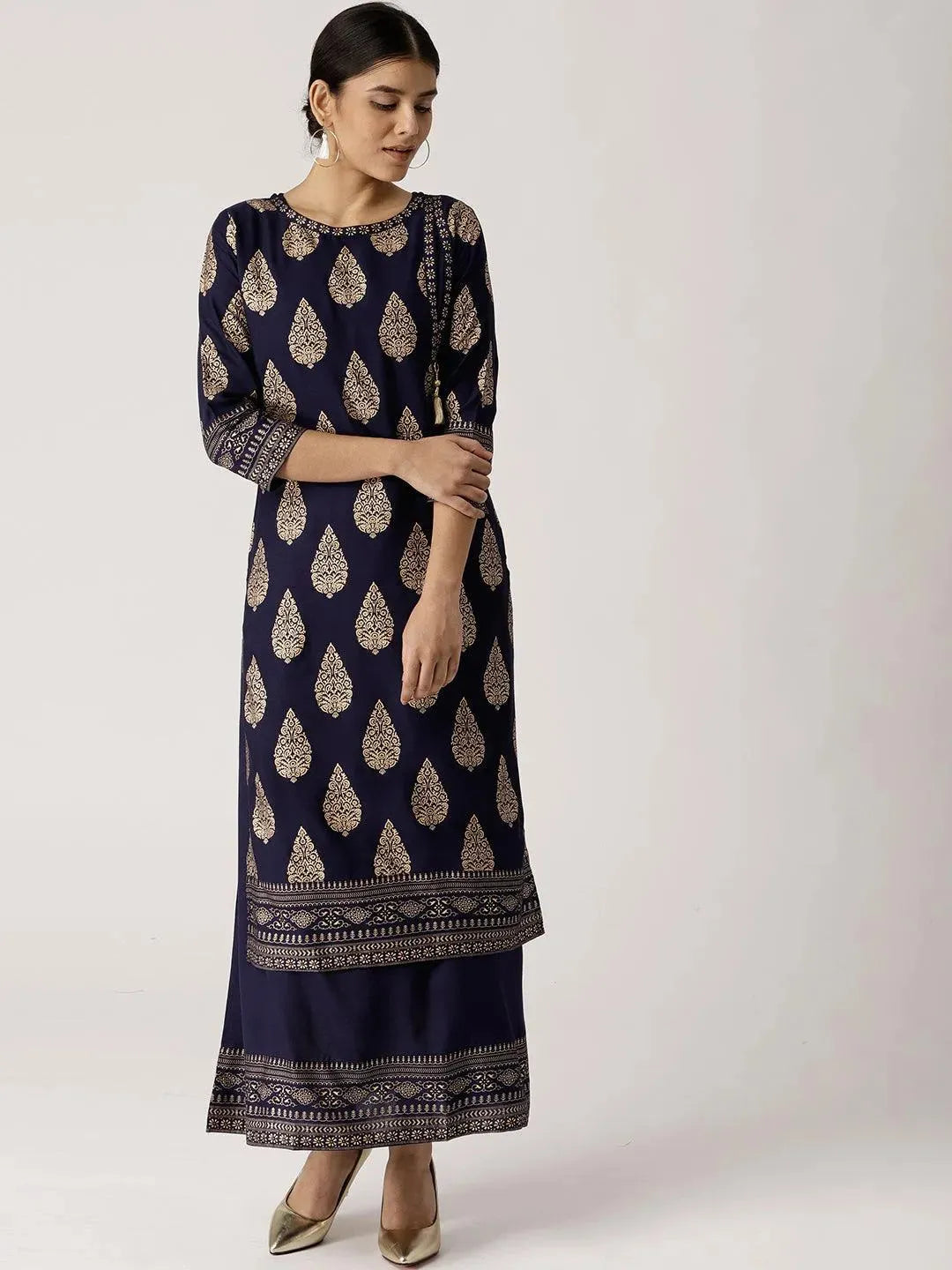 

Buy Blue Printed Rayon Kurta - 7264-XS | Libas Ethnic Wear Online