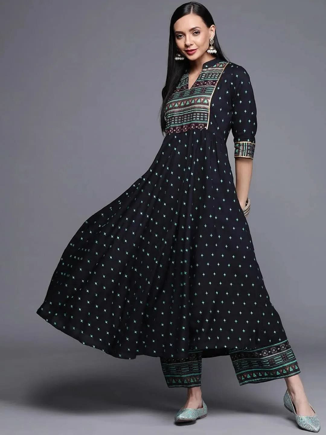 

Buy Blue Printed Rayon Kurta - 22077O- | Libas Ethnic Wear Online
