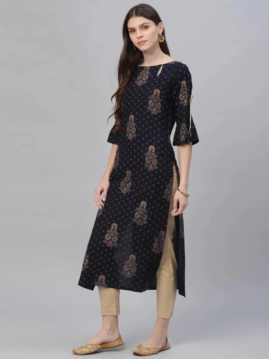 

Buy Blue Printed Rayon Kurta - 9027- | Libas Ethnic Wear Online