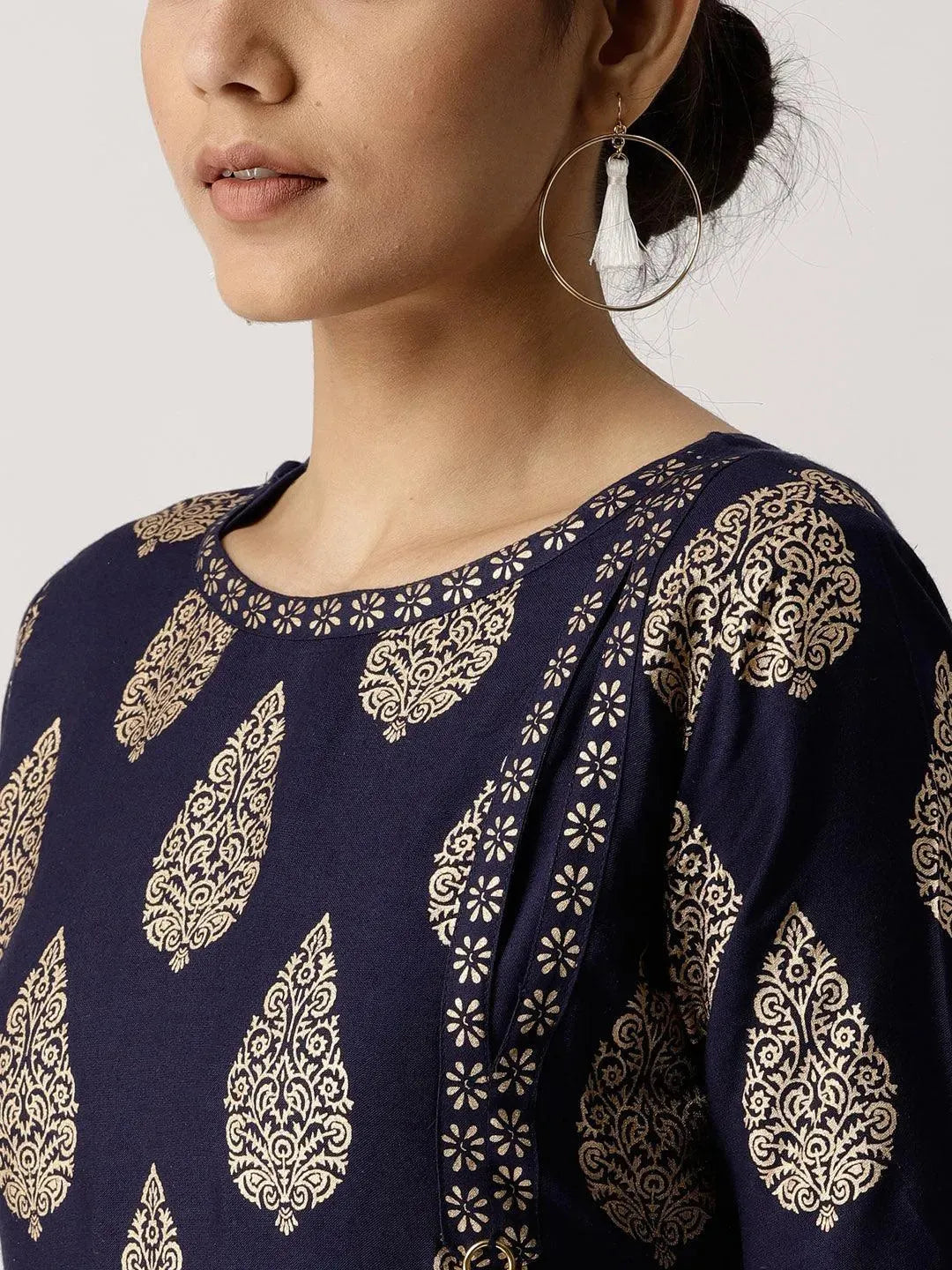 

Buy Blue Printed Rayon Kurta - 7264-XS | Libas Ethnic Wear Online