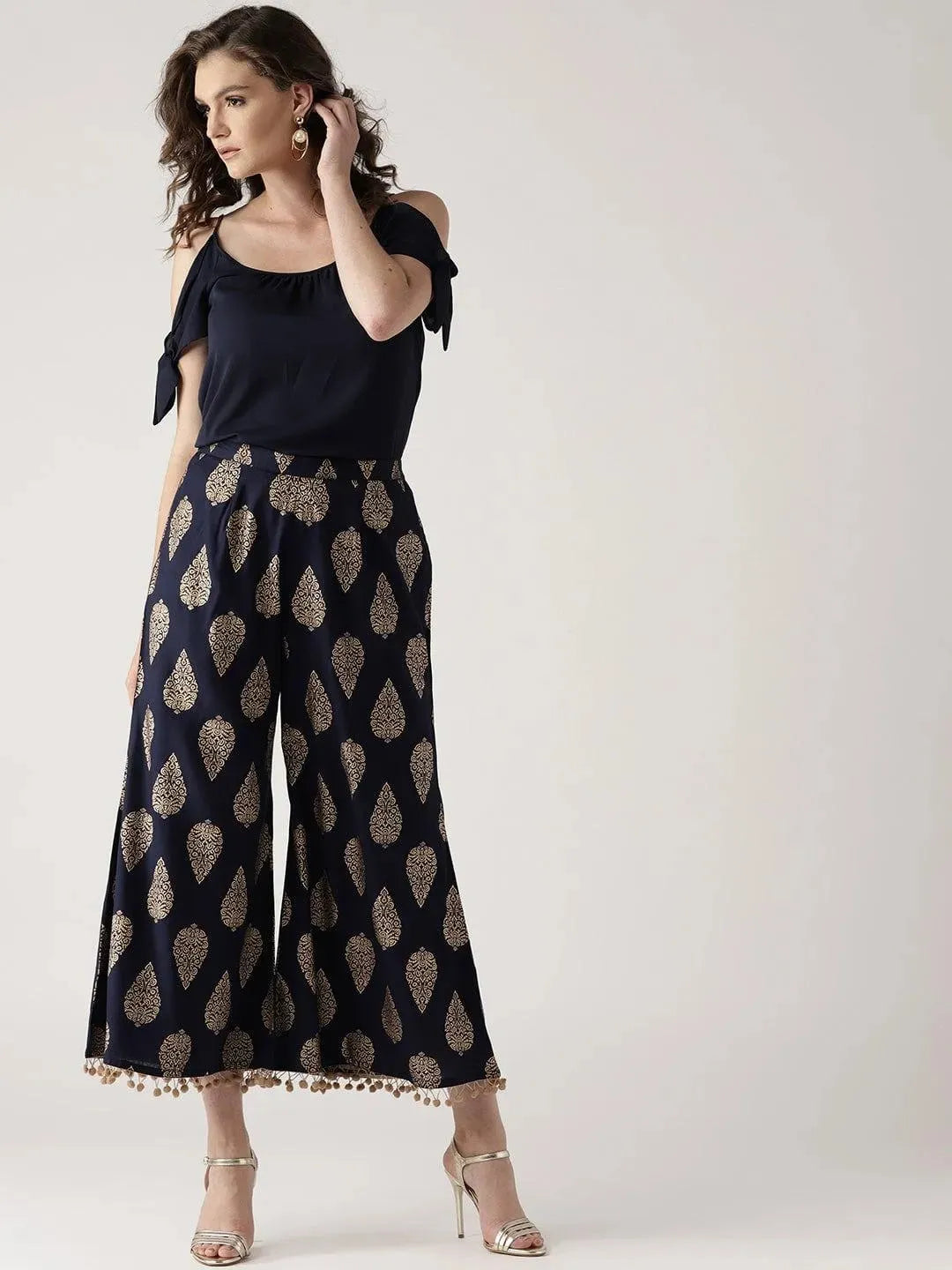 

Blue Printed Rayon Palazzos