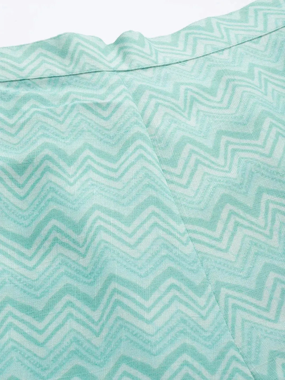 Blue Printed Rayon Trousers - Libas 