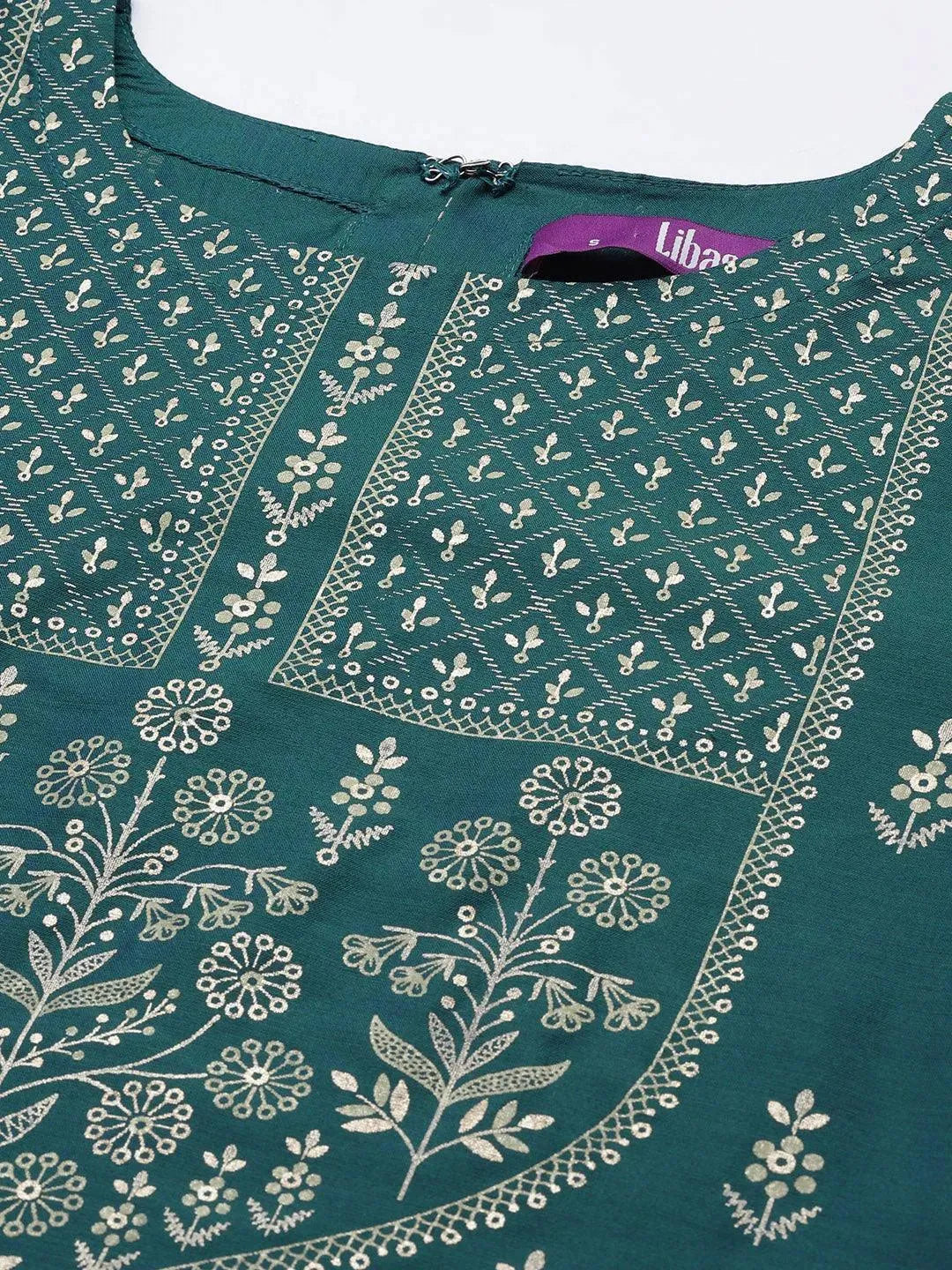 Blue Printed Silk Kurta - Libas