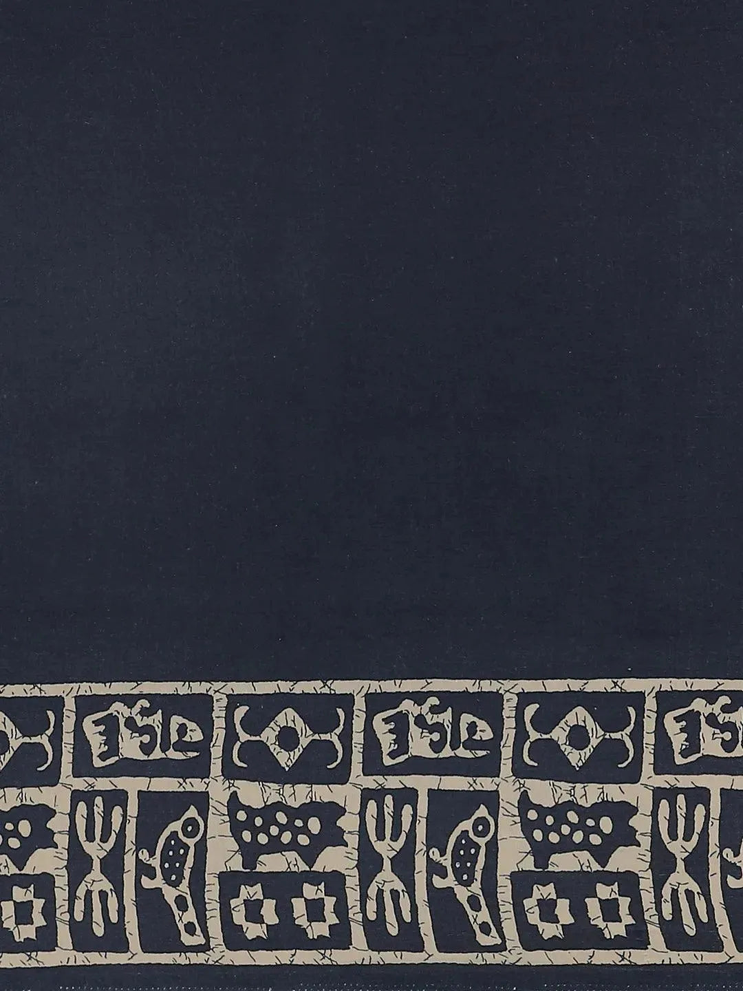 Blue Printed Silk Saree - Libas 
