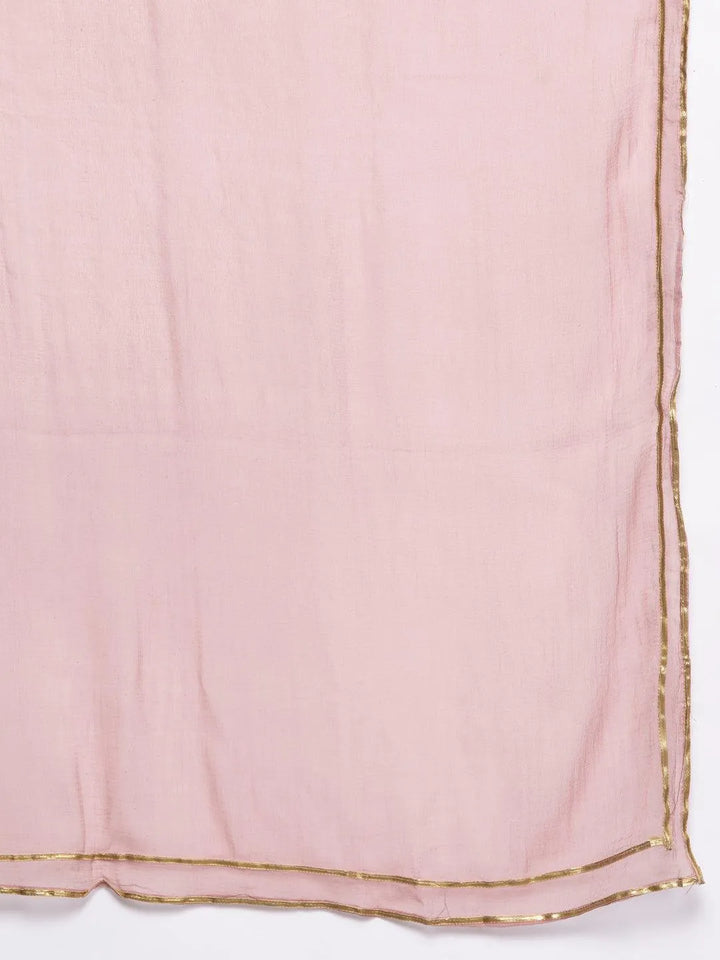 Blue Self Design Art Silk Straight Kurta With Trousers & Dupatta - Libas