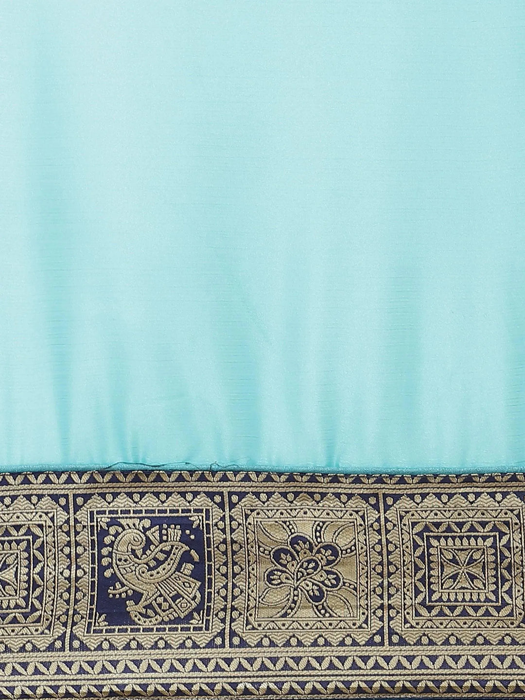 Blue Solid Chiffon Saree - Libas 