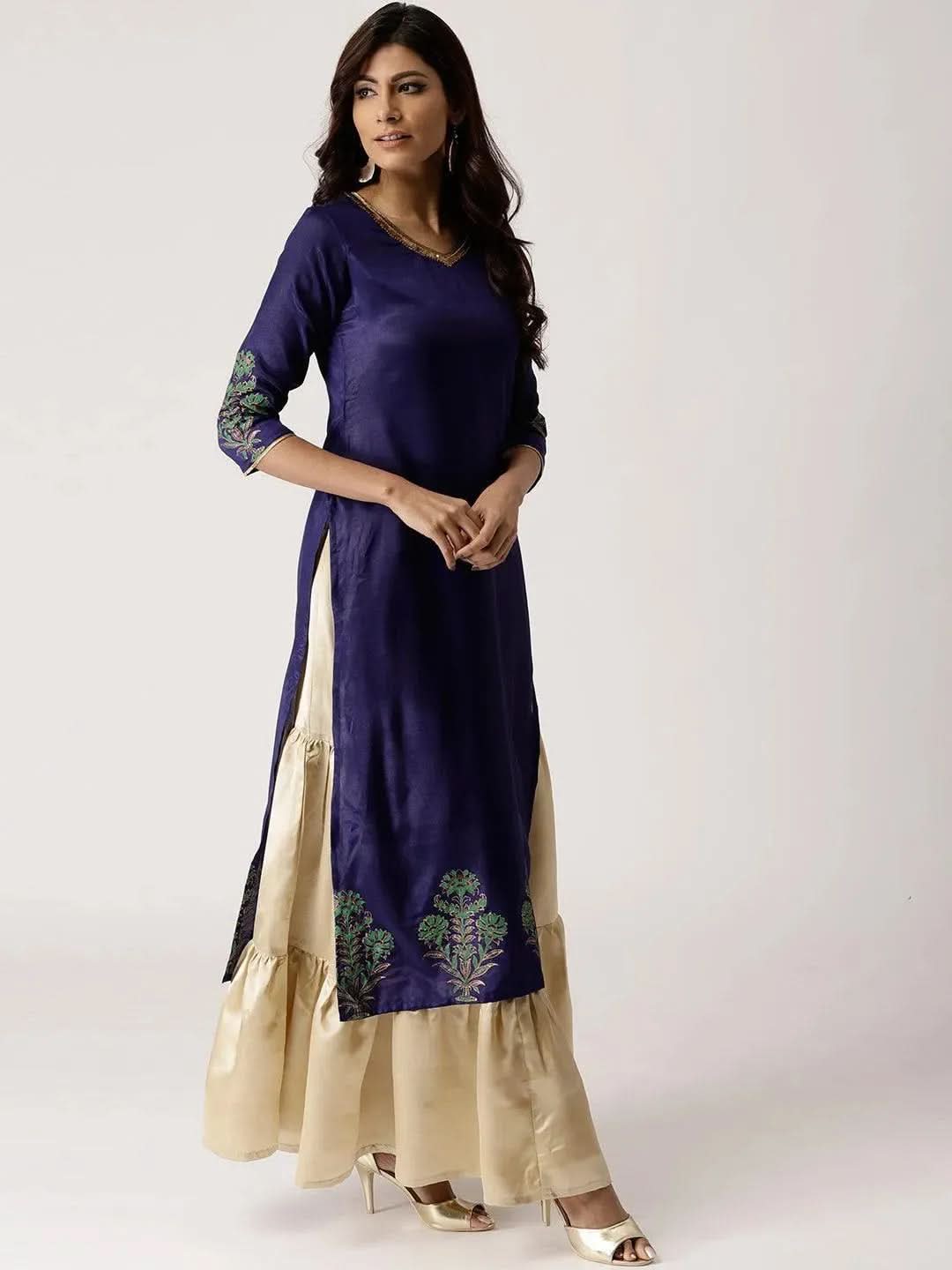 

Buy Blue Solid Polyester Suit Set - 5665-XS | Libas Ethnic Wear Online