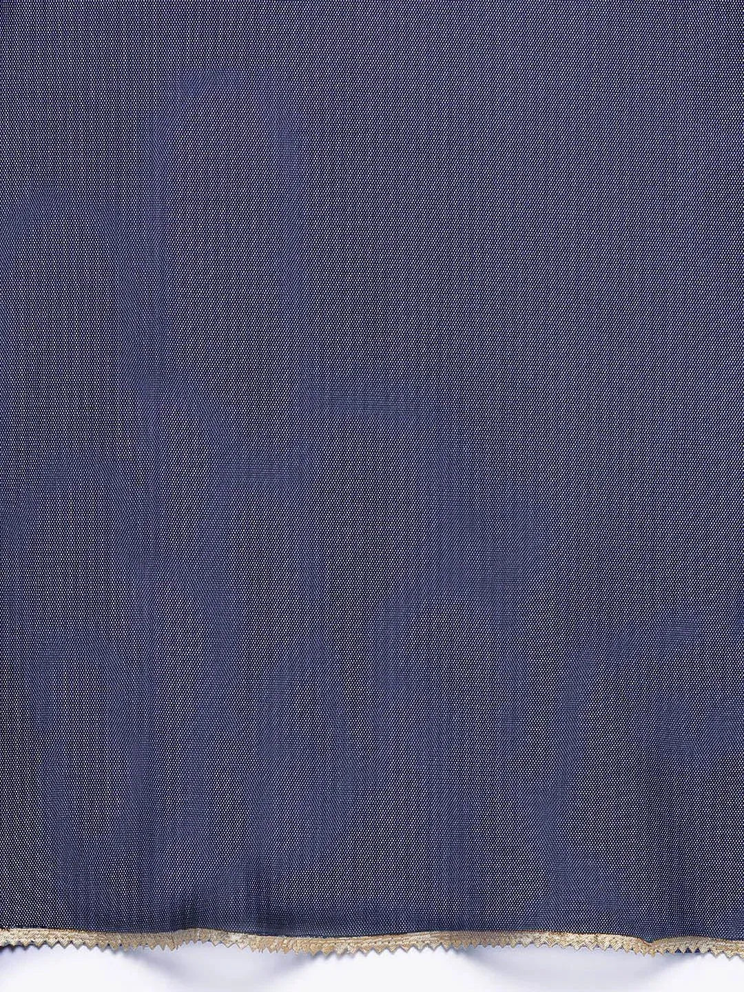 Blue Solid Rayon A-Line Suit Set - Libas 