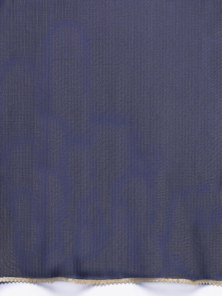 Blue Solid Rayon A-Line Suit Set - Libas