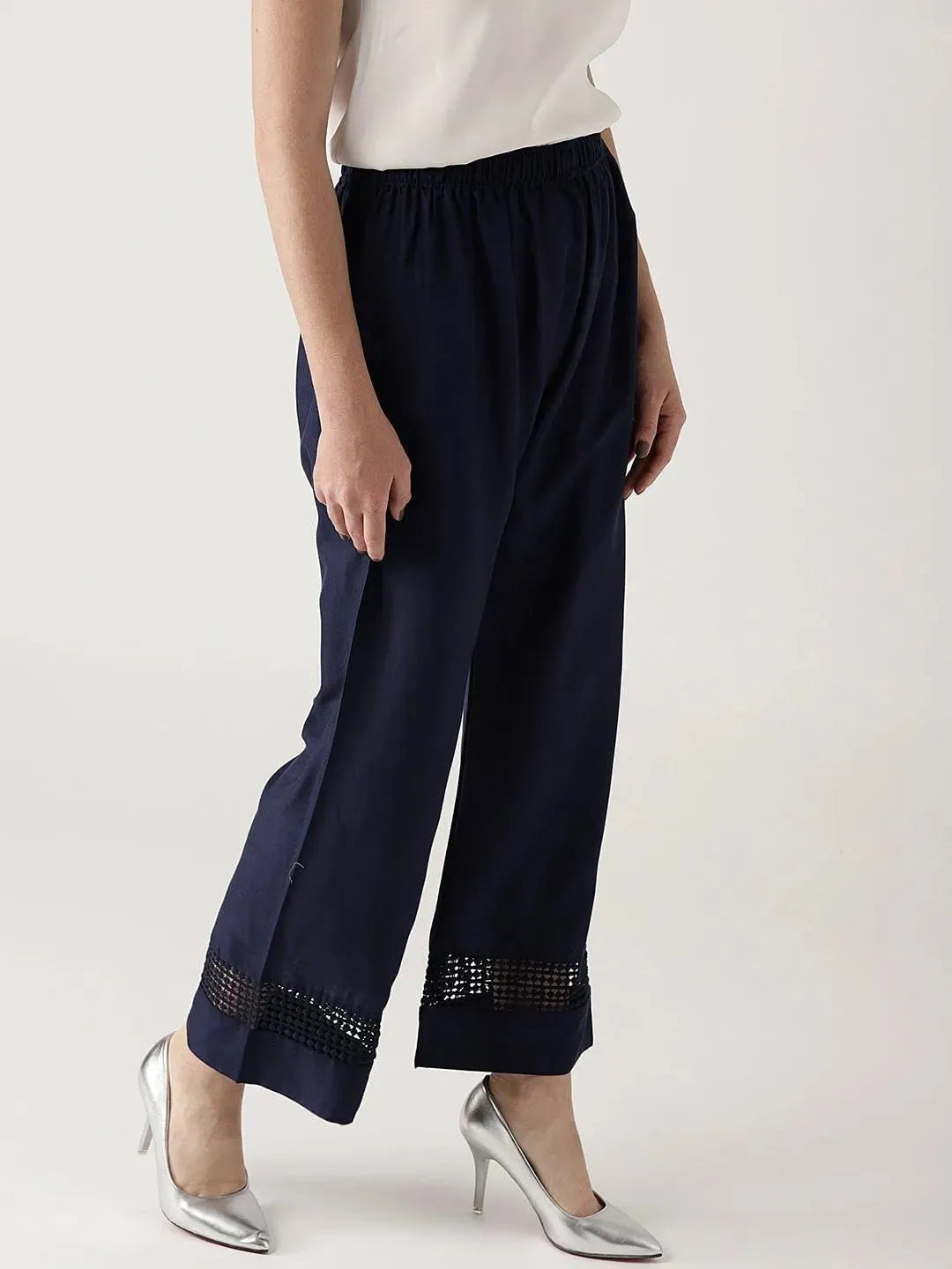 

Blue Solid Rayon Palazzos