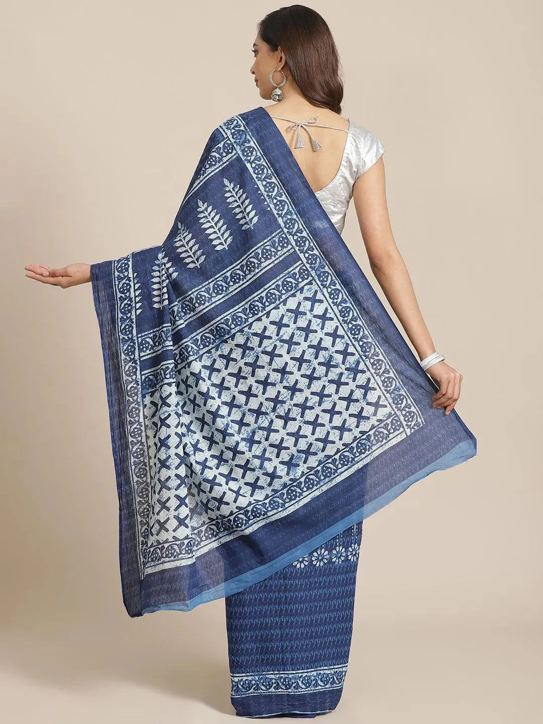 

Blue Striped Cotton Saree