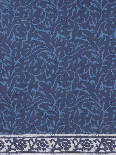 Blue Striped Cotton Saree - Libas