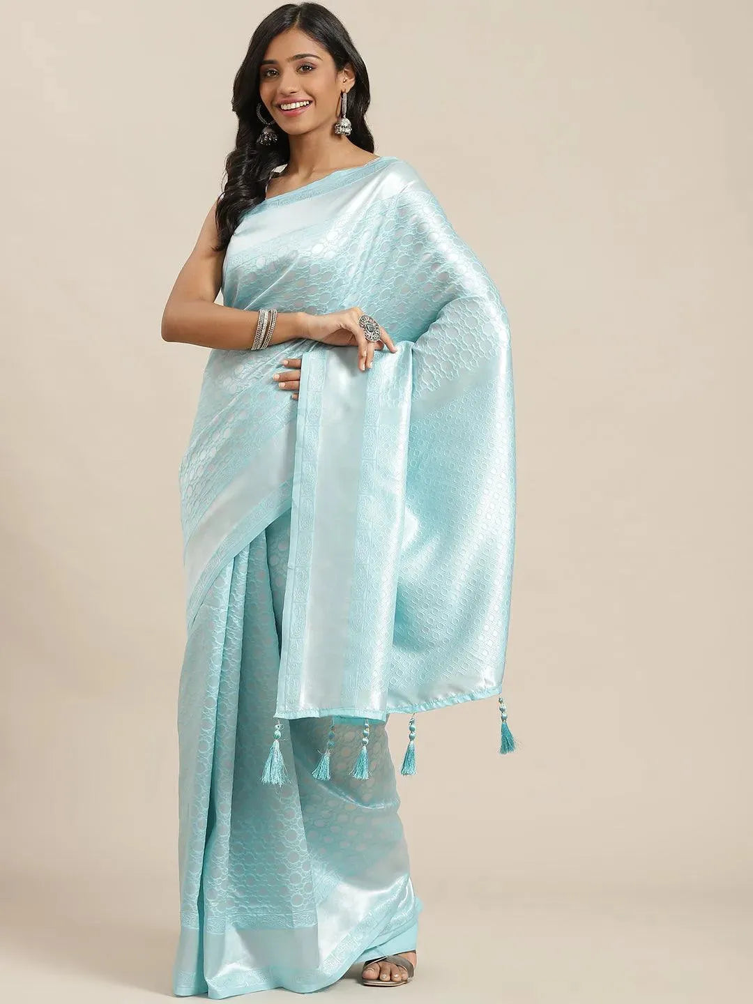 Blue Woven Design Art Silk Saree - Libas