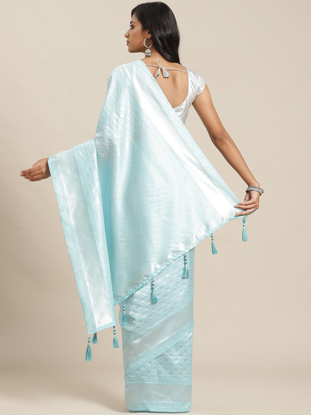 Blue Woven Design Art Silk Saree - Libas