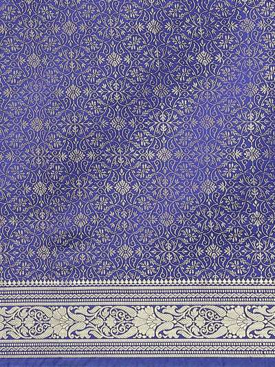Blue Woven Design Brocade Saree - Libas
