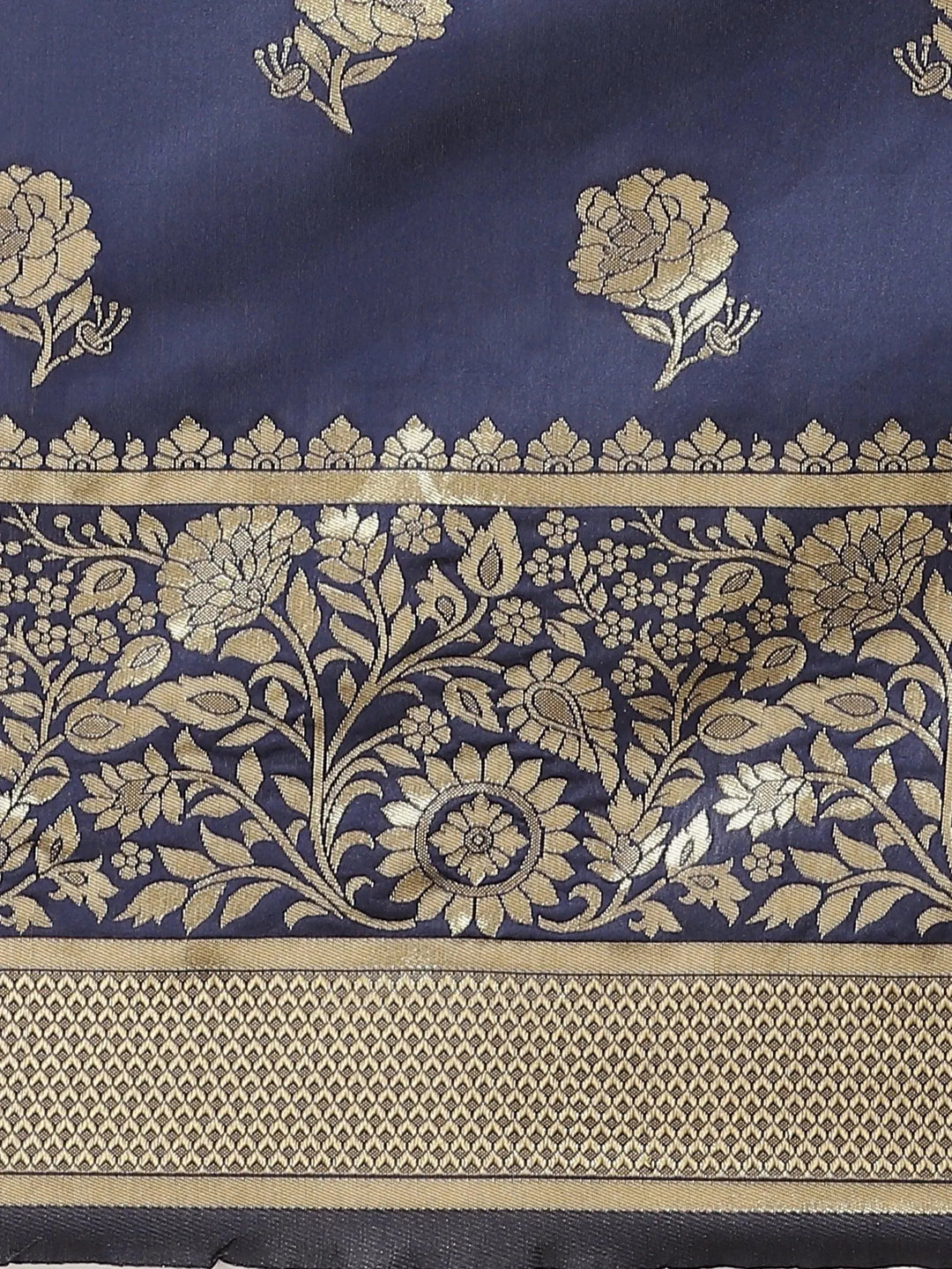 Blue Woven Design Brocade Saree - Libas 