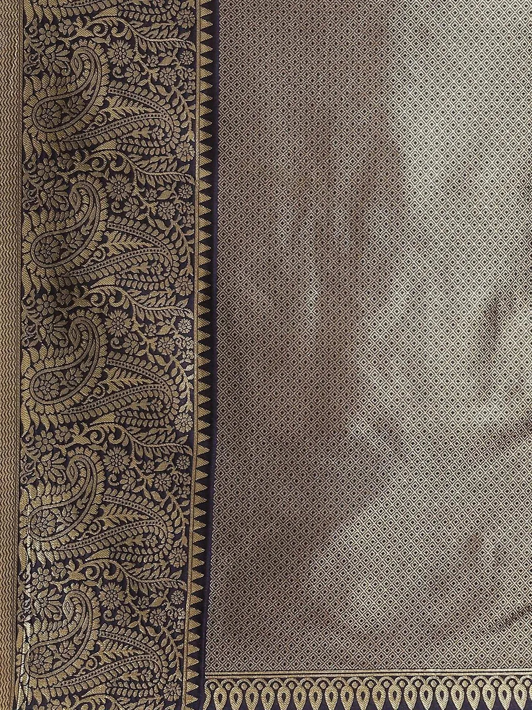Blue Woven Design Brocade Saree - Libas 