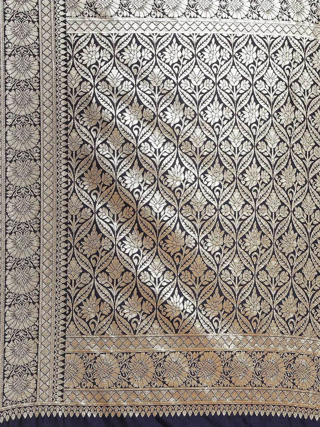 Blue Woven Design Brocade Saree - Libas 