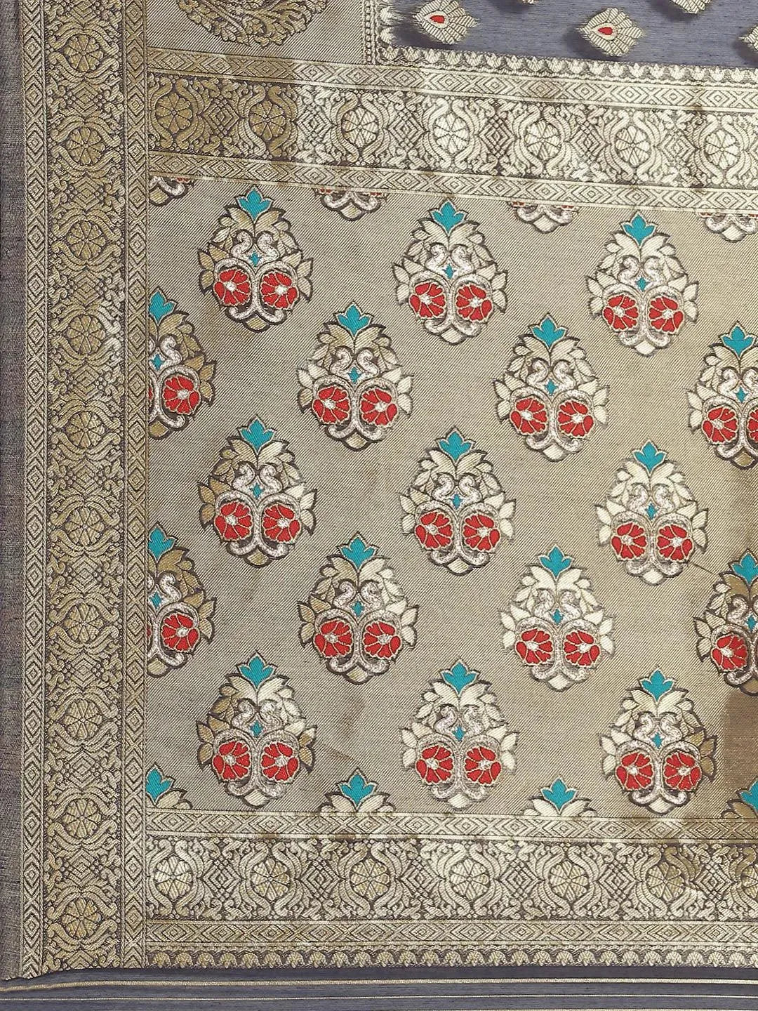 Blue Woven Design Brocade Saree - Libas 