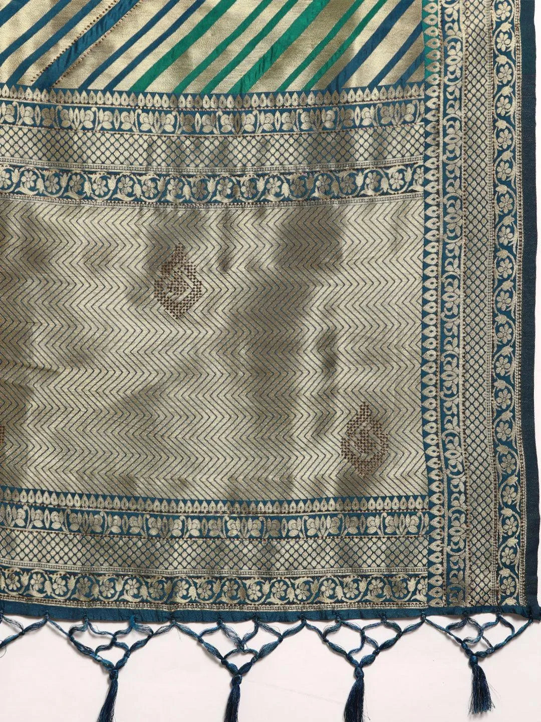 Blue Woven Design Brocade Saree - Libas 