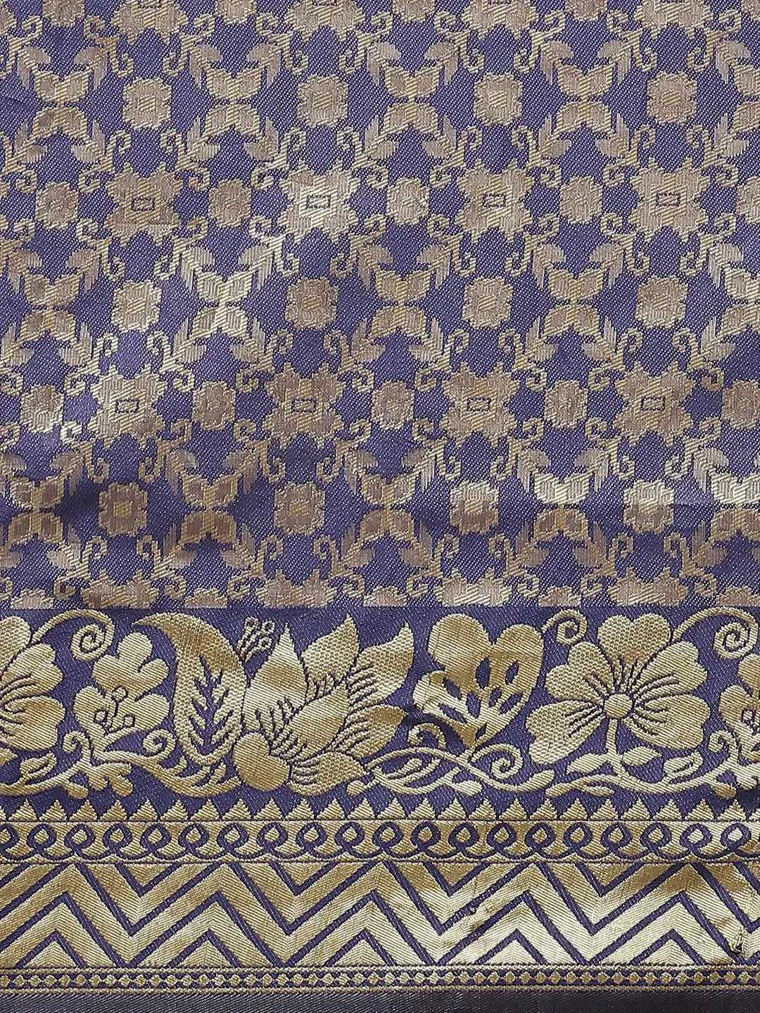 Blue Woven Design Brocade Saree - Libas 