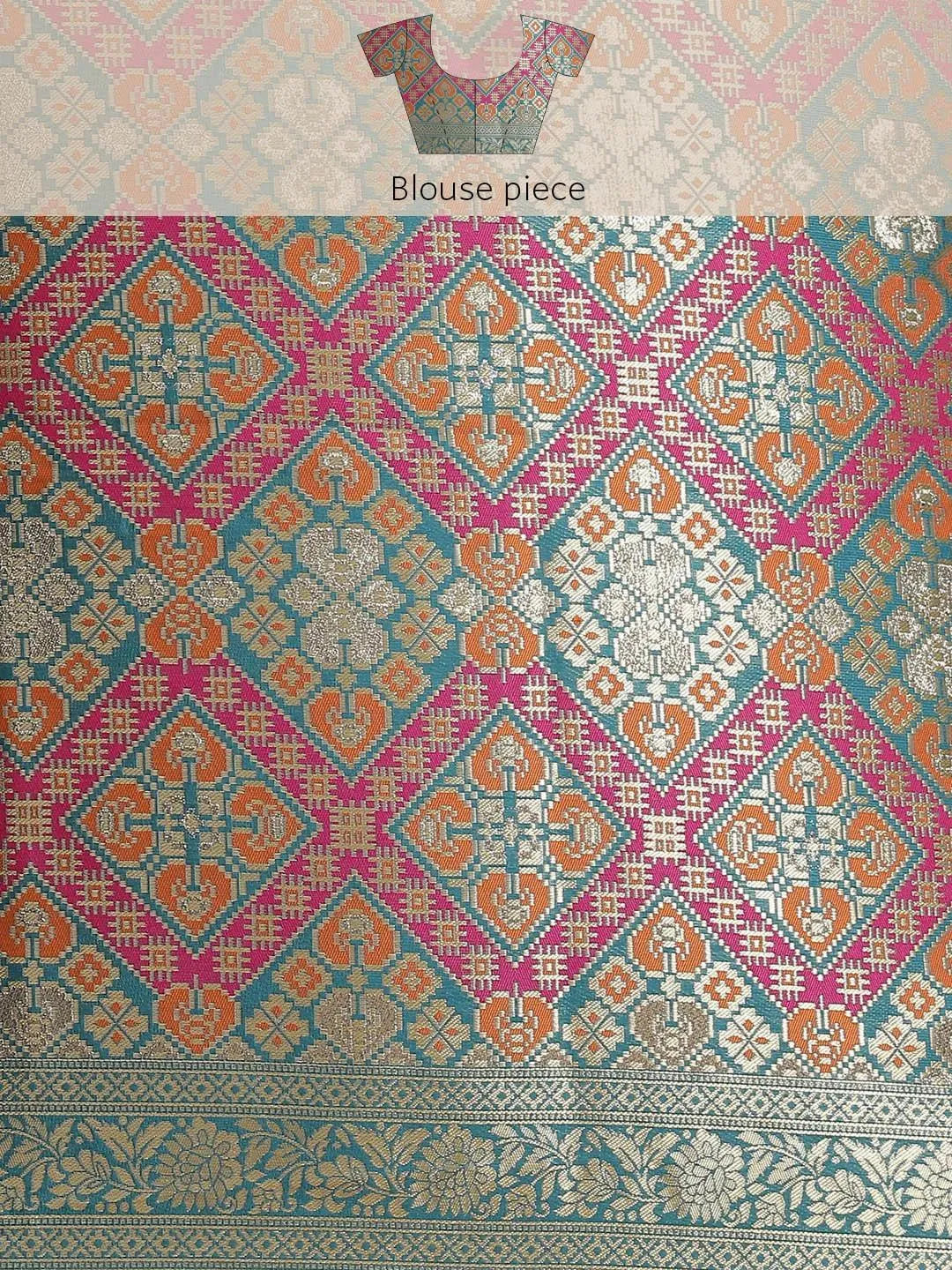 Blue Woven Design Brocade Saree - Libas 