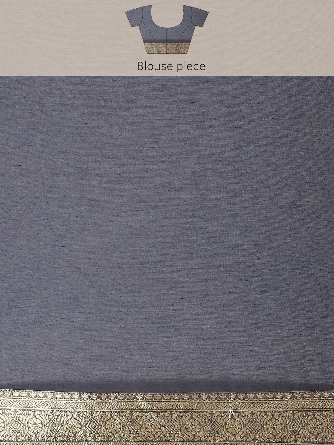 Blue Woven Design Brocade Saree
