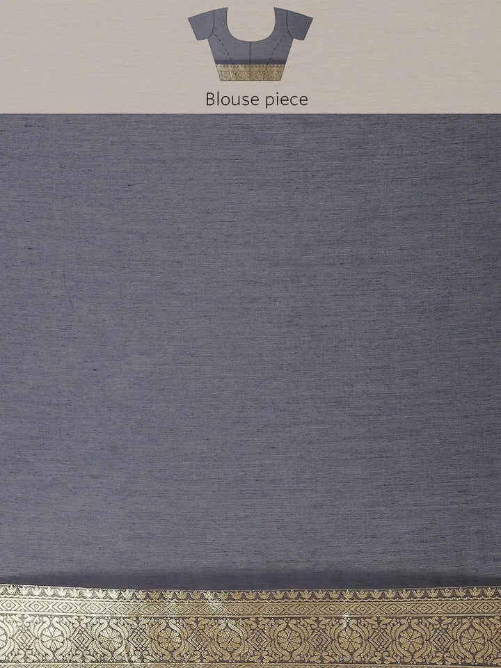 Blue Woven Design Brocade Saree - Libas