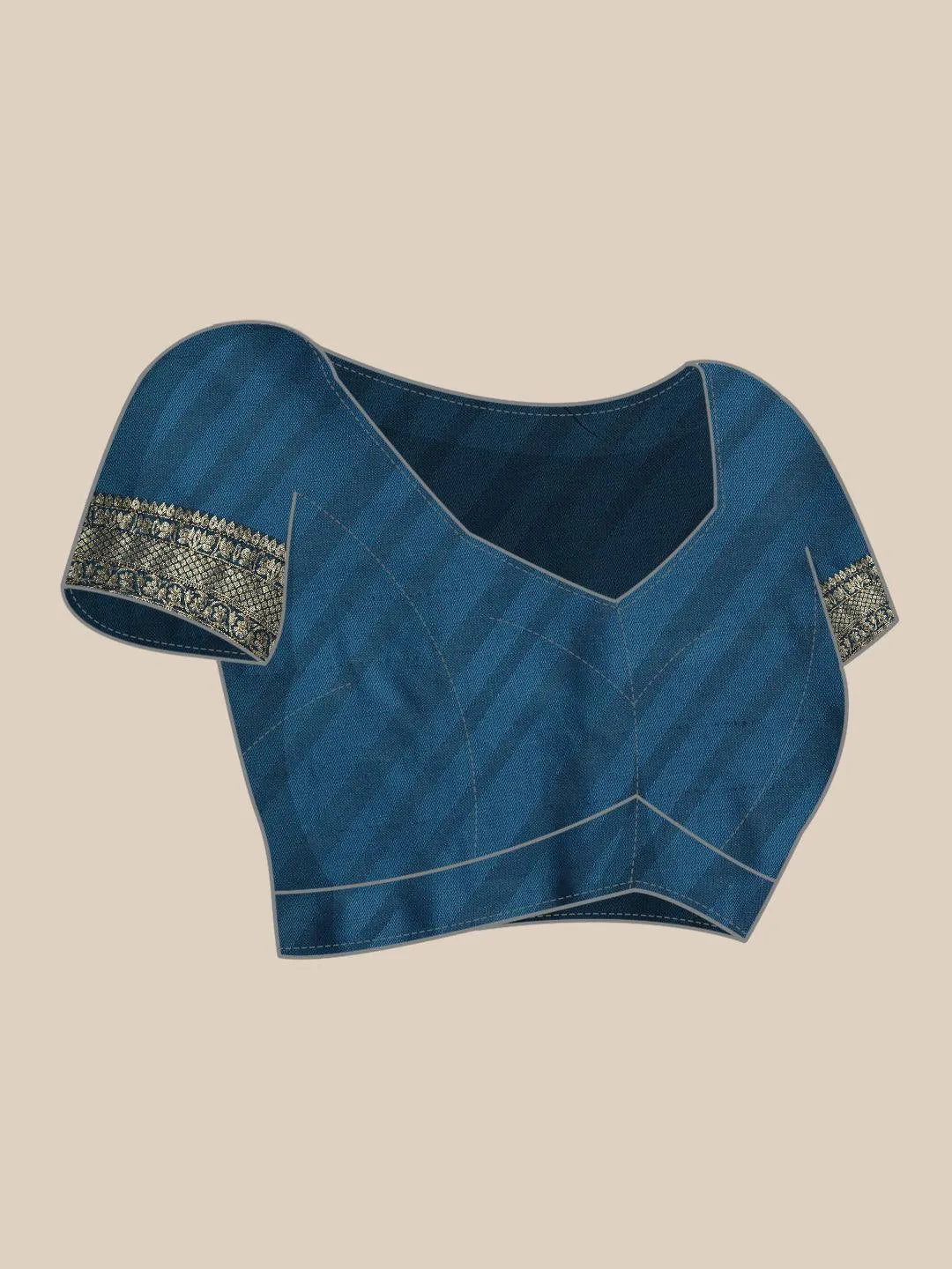 Blue Woven Design Brocade Saree - Libas 