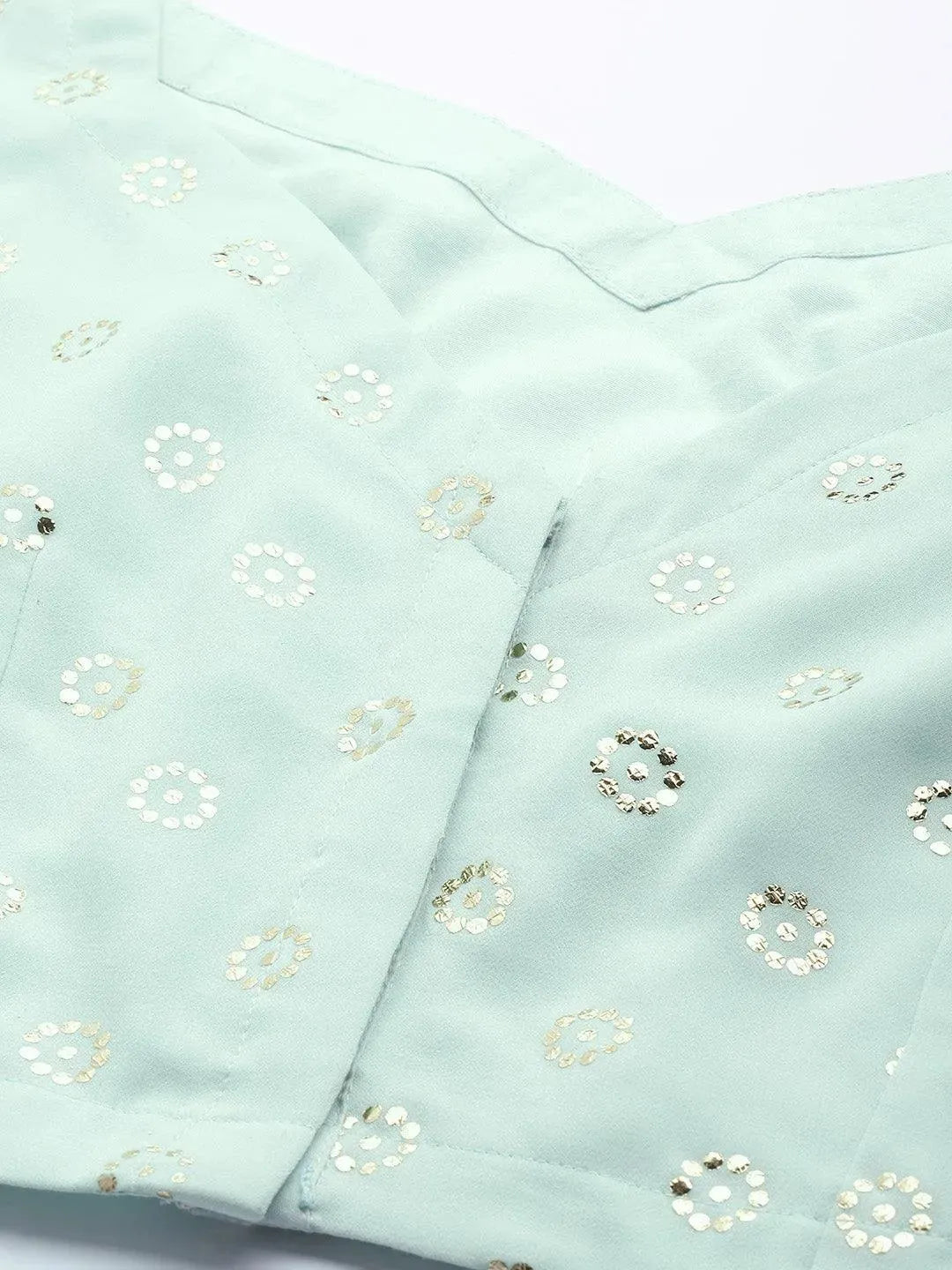 Blue Woven Design Georgette Lehenga Choli - Libas 