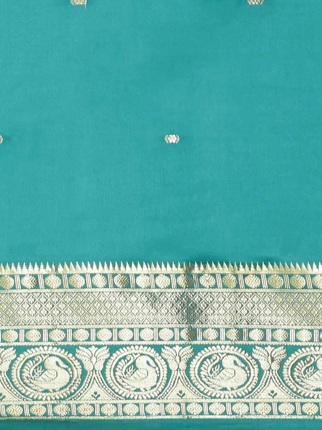 Blue Woven Design Silk Blend Saree - Libas 