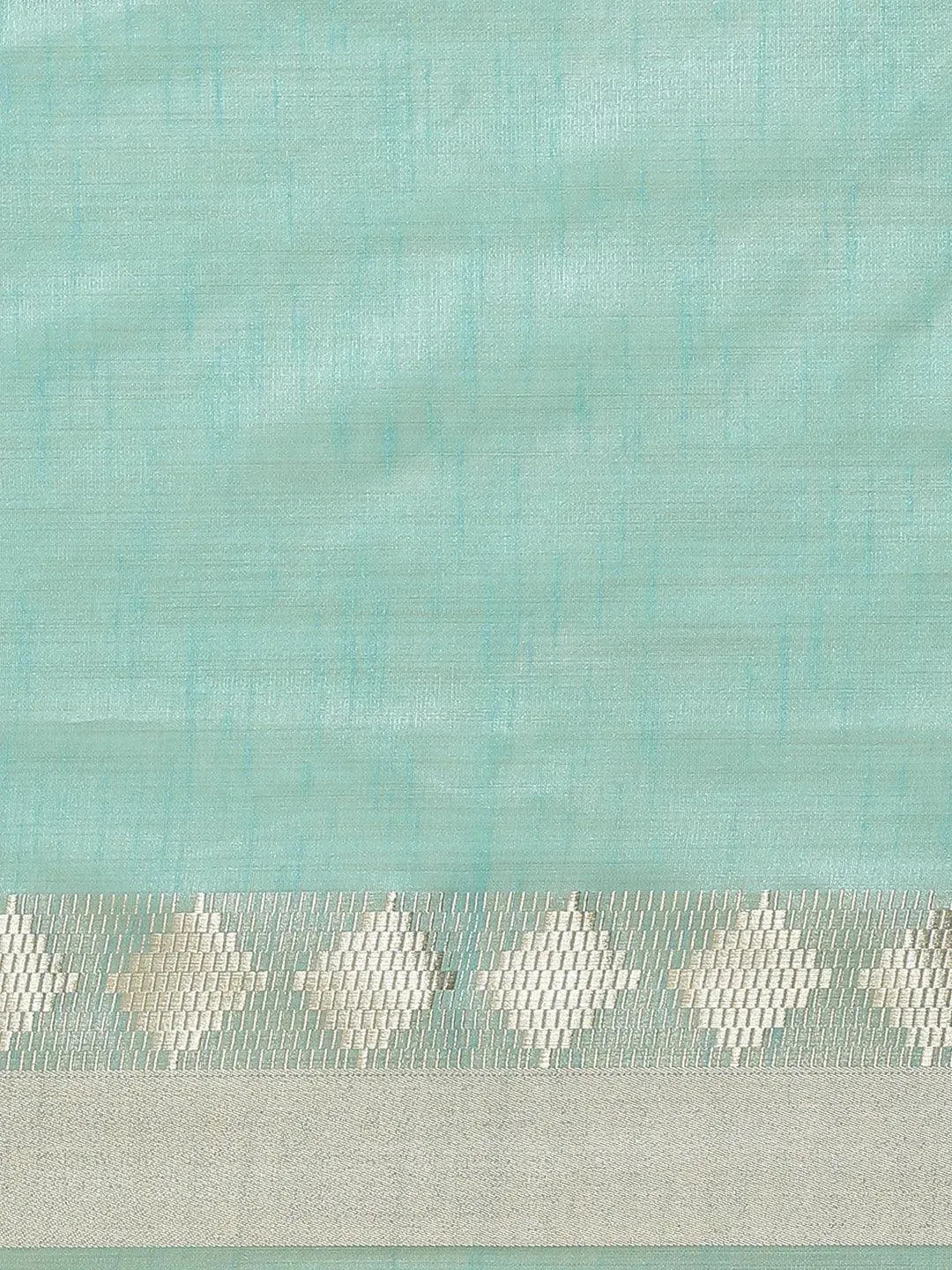 Blue Woven Design Silk Blend Saree - Libas 