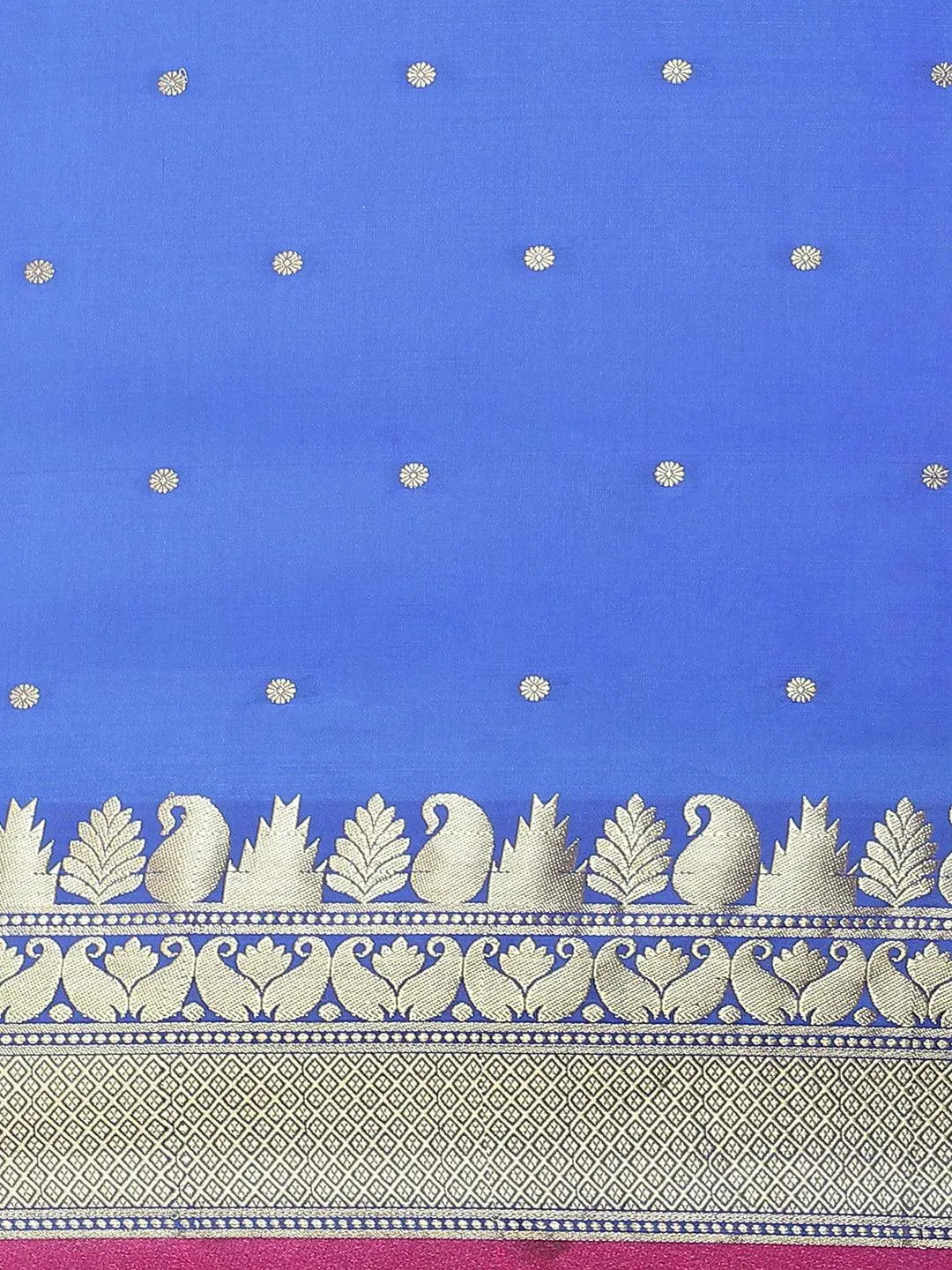 Blue Woven Design Silk Saree - Libas 