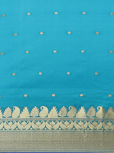 Blue Woven Design Silk Saree - Libas