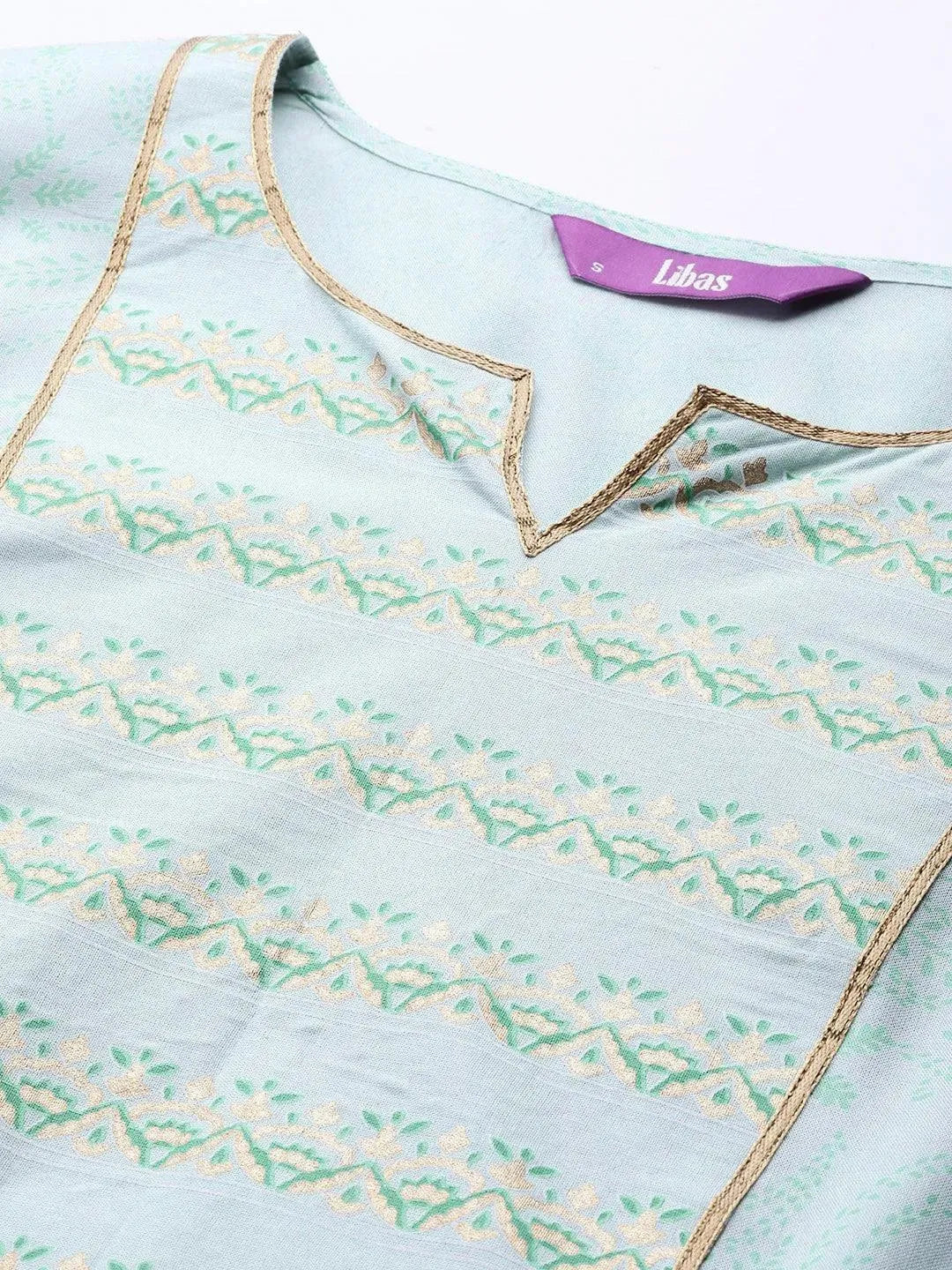 Blue Yoke Design Cotton Kurta - Libas 