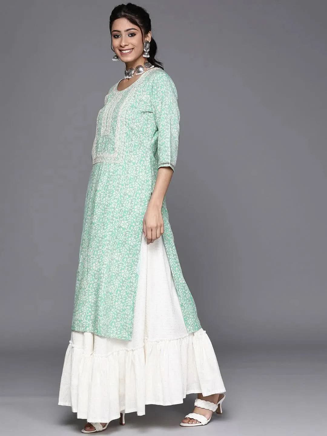 

Buy Blue Yoke Design Rayon Kurta - 23426O-XXL | Libas Ethnic Wear Online