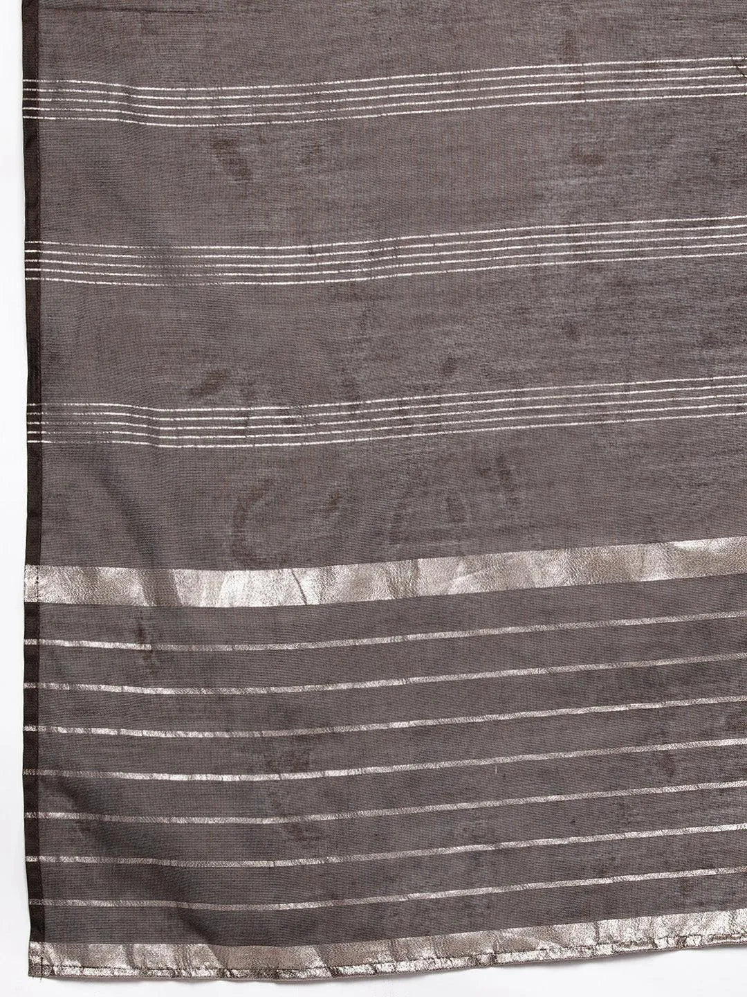 Brown Embroidered Silk Blend Straight Kurta With Trousers & Dupatta - Libas 