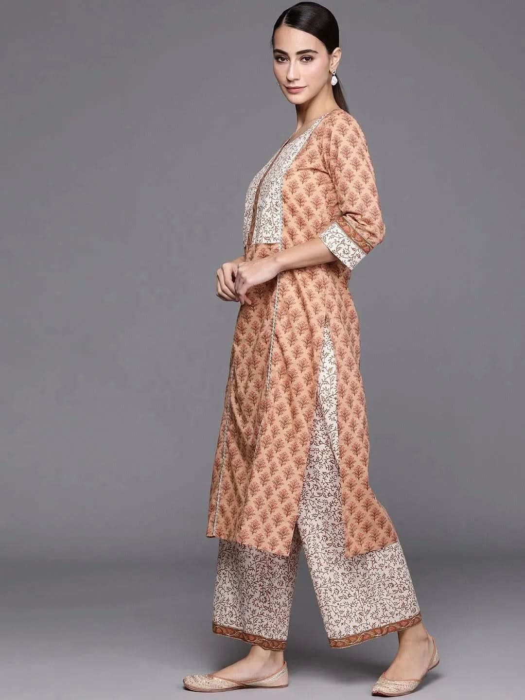 

Buy Brown Printed Cotton Suit Set - 20344F- | Libas Ethnic Wear Online
