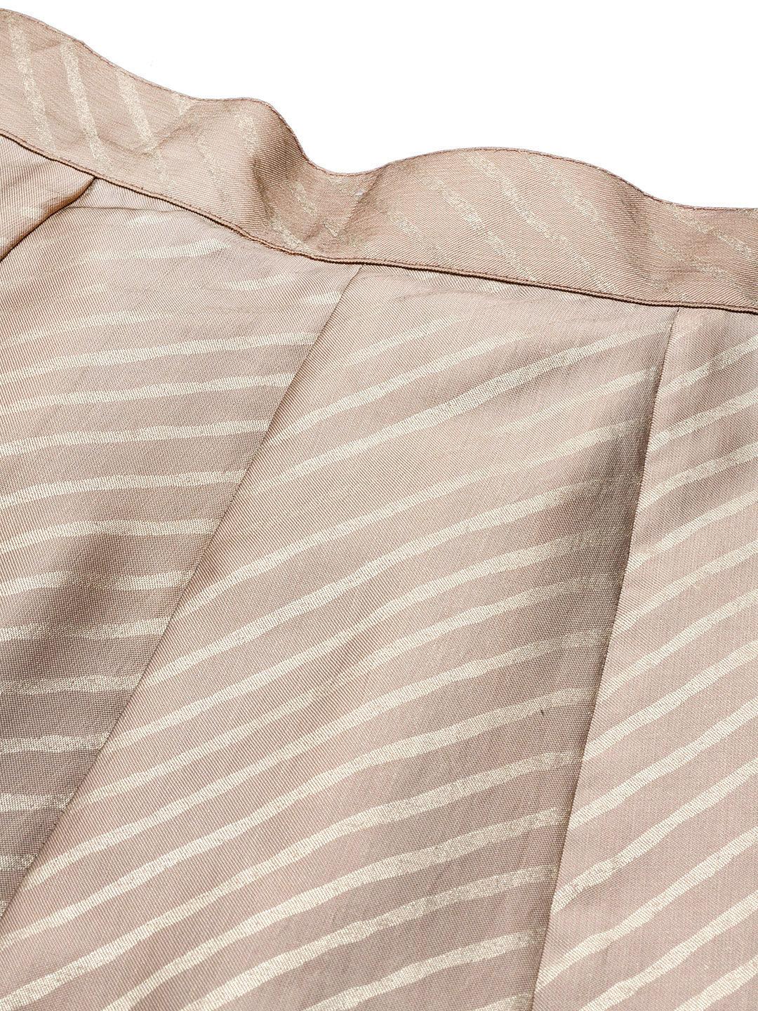 Brown Printed Silk Blend Skirt