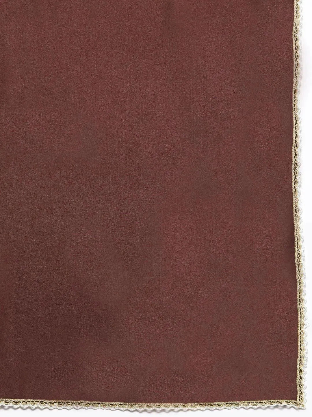 Burgundy Embroidered Georgette Straight Suit Set With Trousers - Libas 