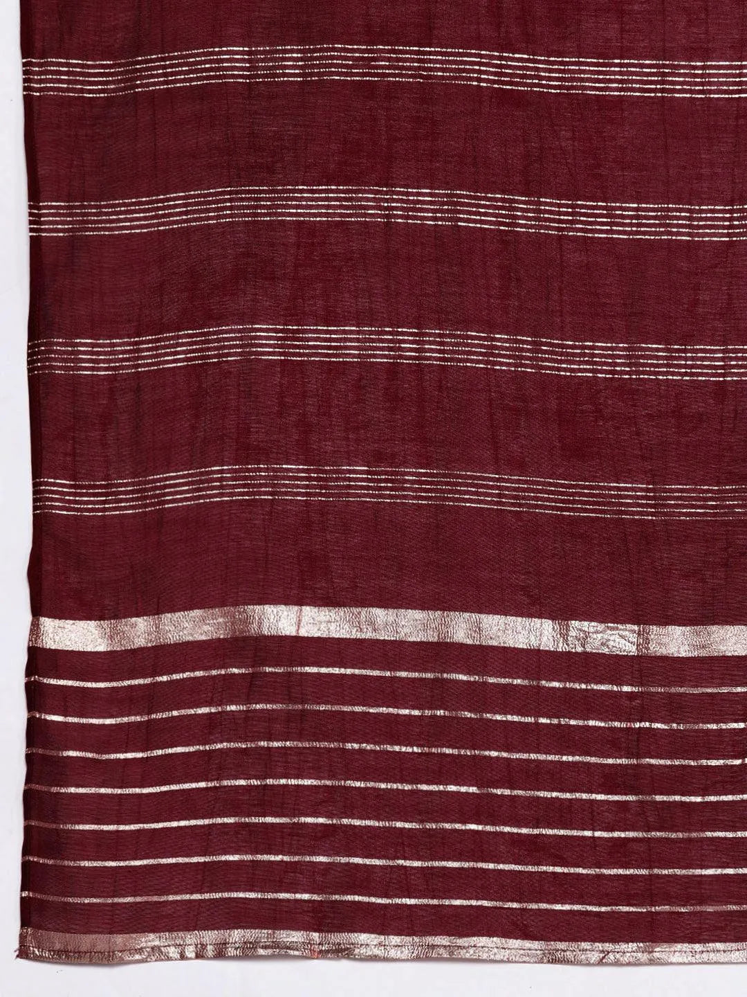 Burgundy Yoke Design Silk Blend Straight Suit Set With Salwar - Libas 