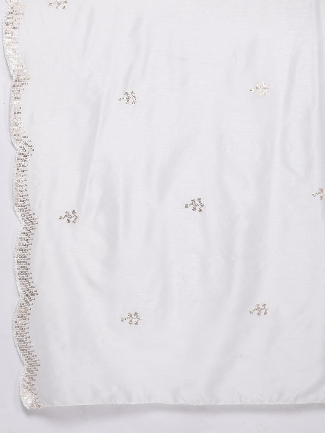 Camel Brown Printed Cotton Straight Kurta With Trousers & Dupatta - Libas
