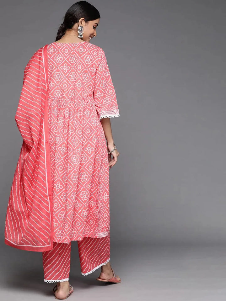 Coral Printed Cotton Suit Set - Libas