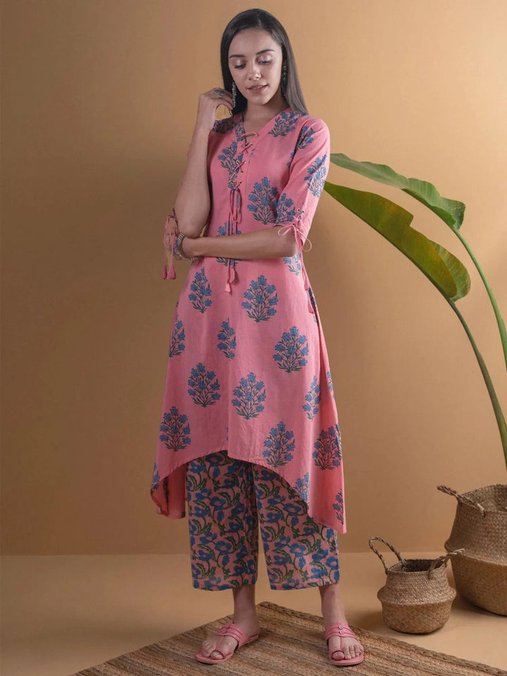 Coral Printed Cotton Kurta Set - Libas